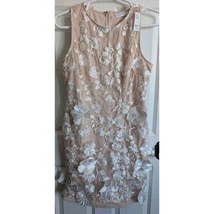 New York And Company Embroidered Ornament Flower Women's Large Lace Dress